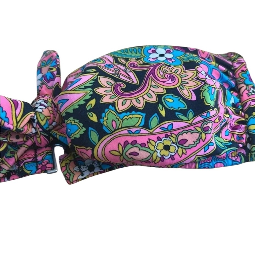 Victoria’s Secret Neon Color Paisley Bandeau Swim Top size Medium - Picture 2 of 4